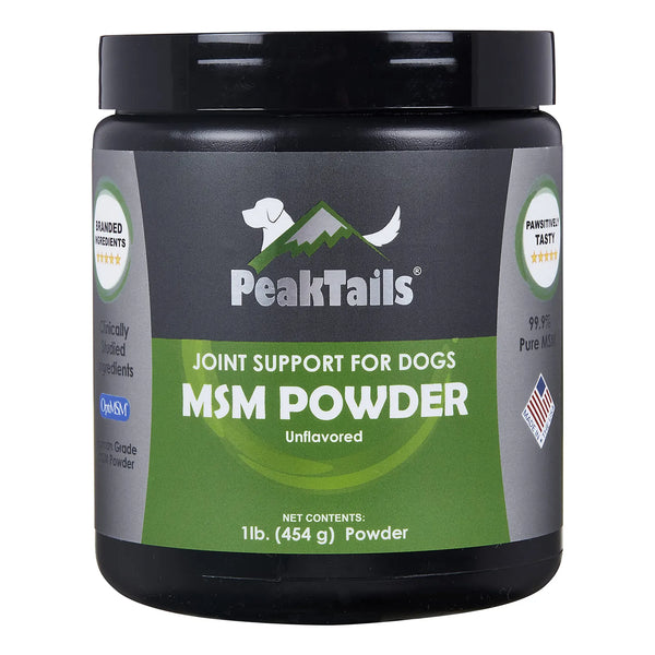 MSM Polvo Para Perros 1 Libra Apoyo Articulaciones 99.9 Puro PeakTails