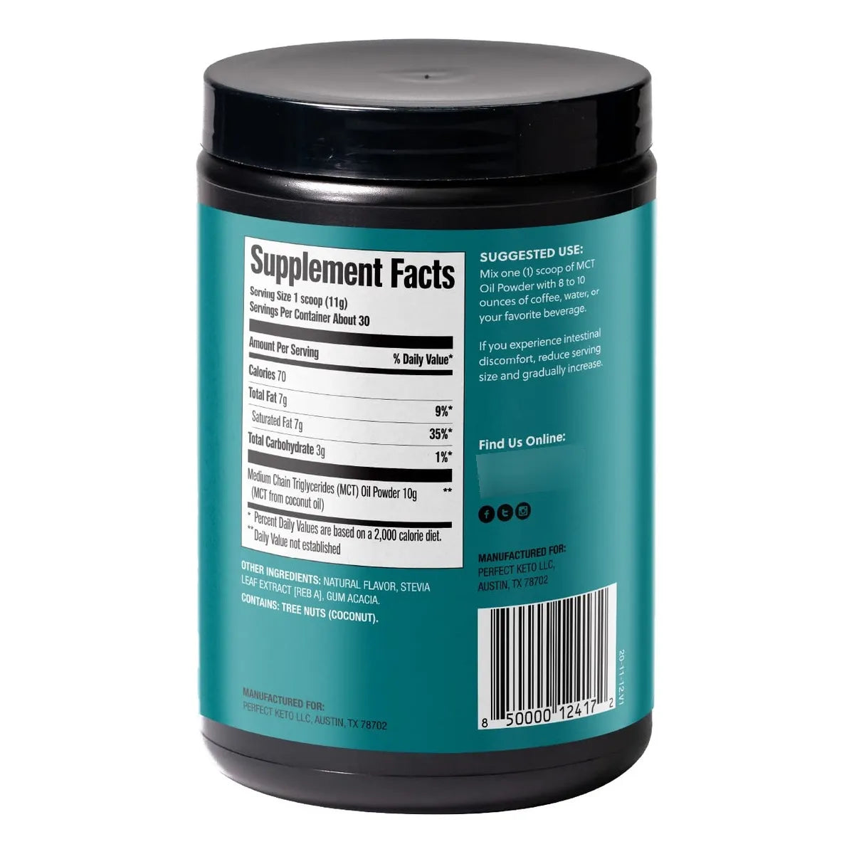 Polvo MCT De Coco Para Ketosis Suplemento Energético Cetogénico Sabor Vainilla