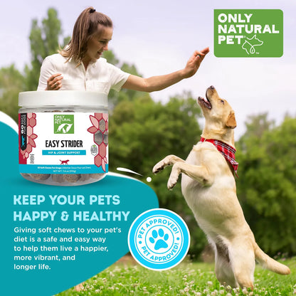 Easy Strider Suplemento Para Cadera Y Articulaciones De Perros 60 Masticables Sabor Tocino