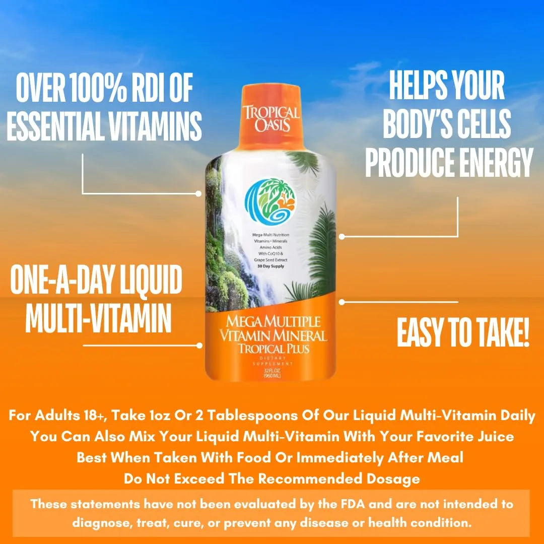 Mega Multi Master Multivitaminico Liquido 32 Onzas Potente Y Completo