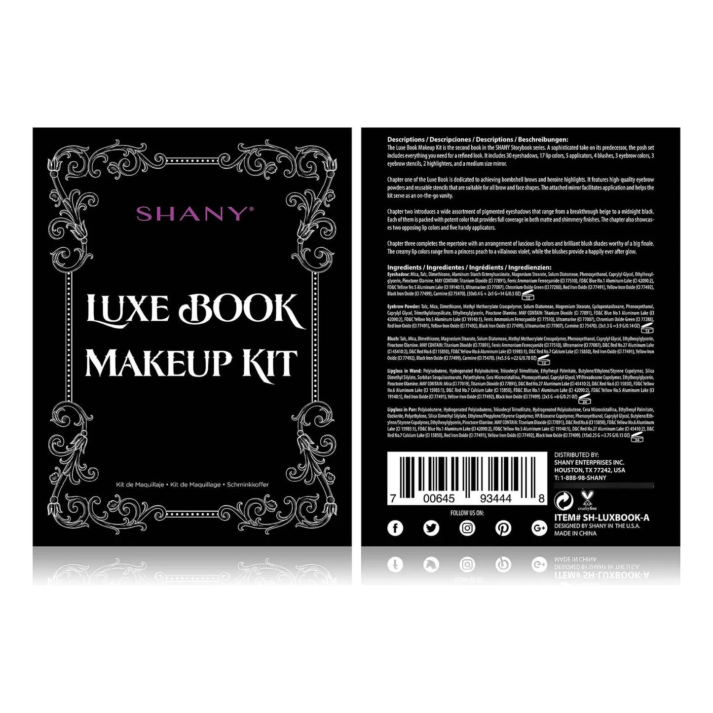 Luxe Book Juego De Maquillaje Todo En Uno 30 Sombras 15 Labiales Kit Viaje