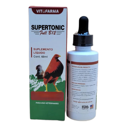 Potenciador Multivitamínico Líquido B12 Para Gallo 60 Ml Mejora Rendimiento y Salud