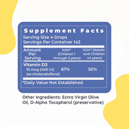 Vitamina D3 Liquida Para Niños 400 UI Desarrollo Cerebral E Inmunidad