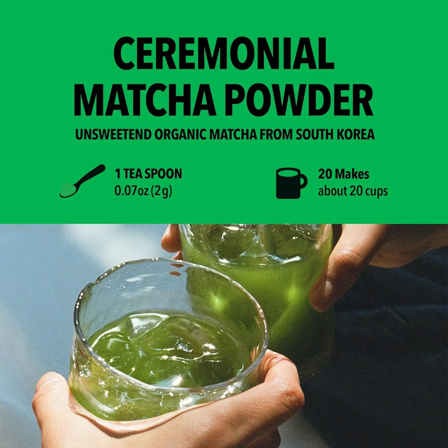 Matcha Orgánico Ceremonial Corea Del Sur 40g Energía Concentración Antioxidantes