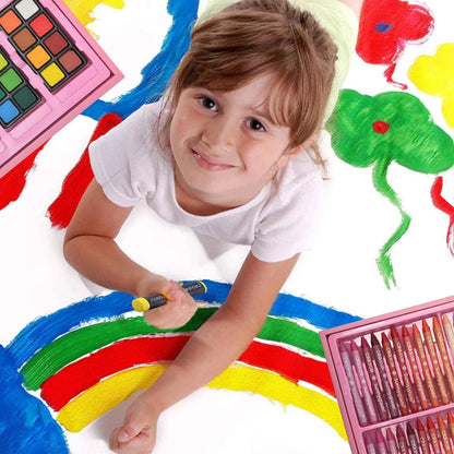 Juego De Arte Sunnyglade 145 Piezas Caja Madera Lápices Acuarelas Y Más
