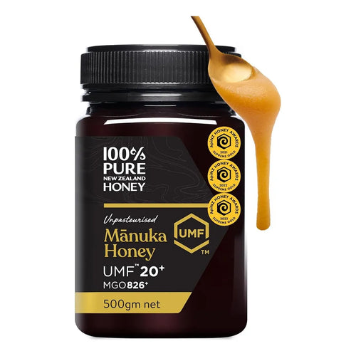 Miel De Manuka 100 Pura Nueva Zelanda UMF 20 MGO 826 Importada Cruda Sin Pasteurizar