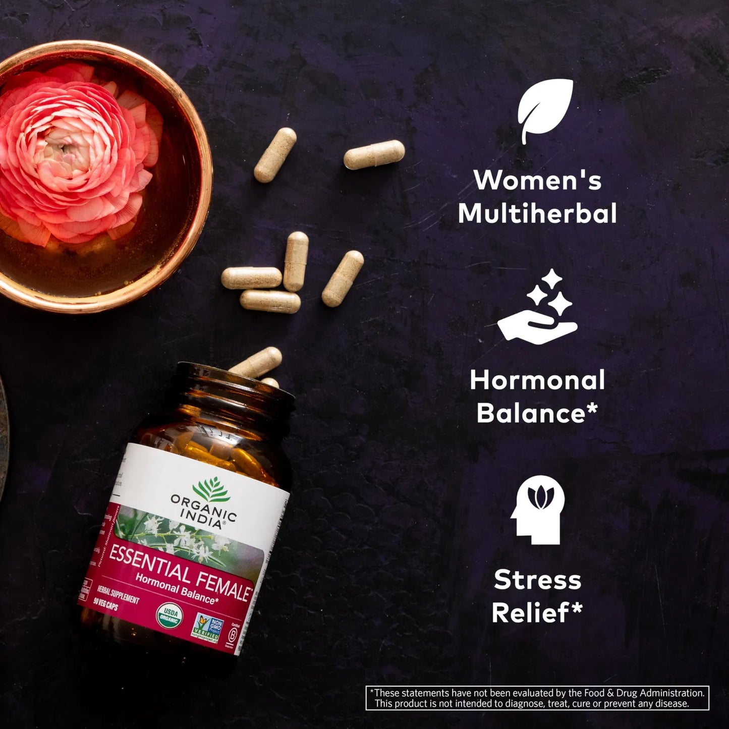 Capsulas Organicas Equilibrio Hormonal Femenino Salud Reproductiva Ayurvedico Certificado USDA