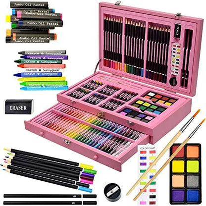 Juego De Arte De Lujo 145 Piezas Sunnyglade Caja Madera Portatil