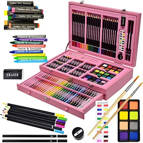 Juego De Arte De Lujo 145 Piezas Sunnyglade Caja Madera Portatil