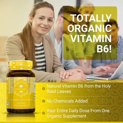 Capsulas Organicas De Albahaca Sagrada Con Vitamina B6 Y Acido Ursolico 25