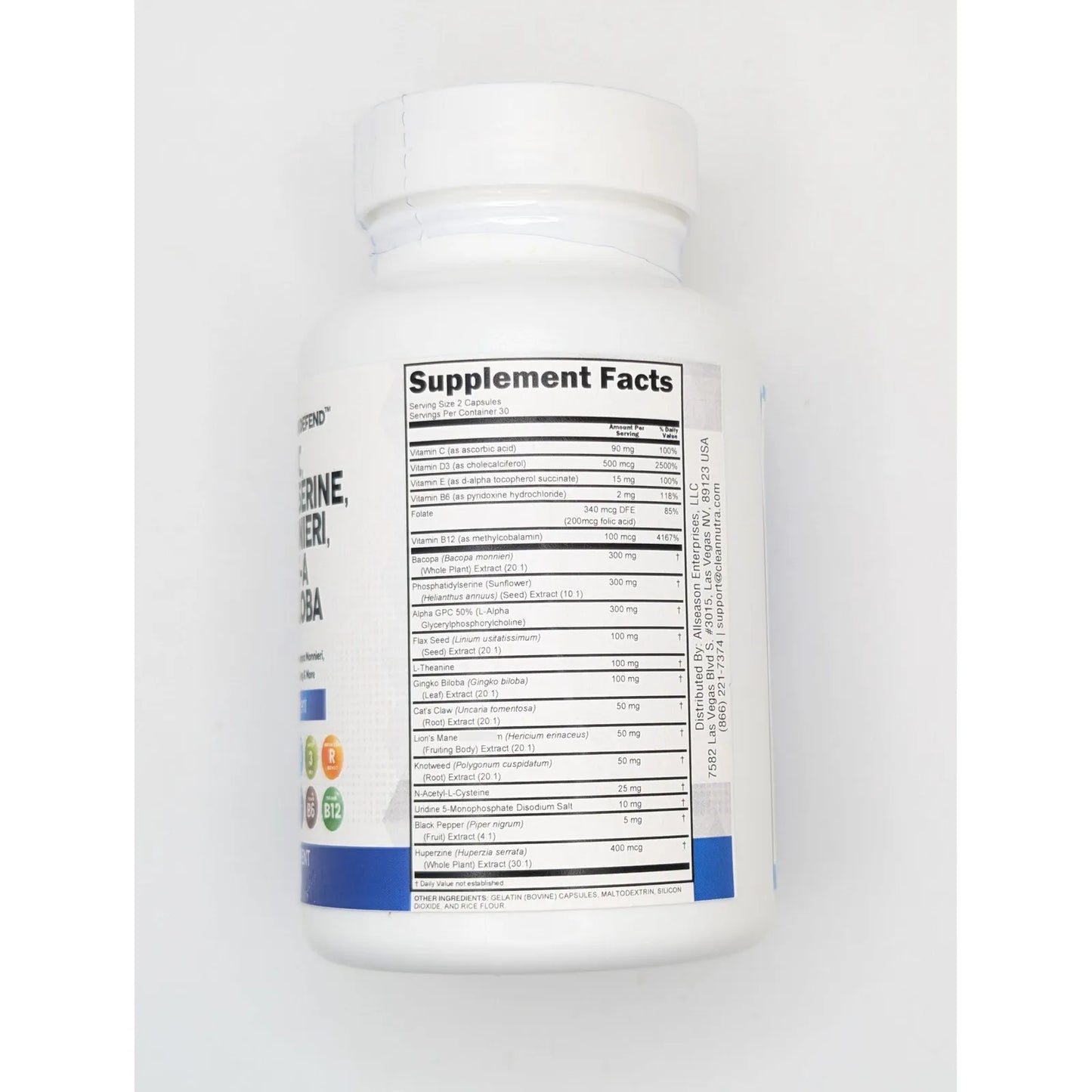 Suplemento Alpha Gpc Fosfatidilserina Bacopa Ginkgo Biloba Potencia Tu Memoria Y Concentracion