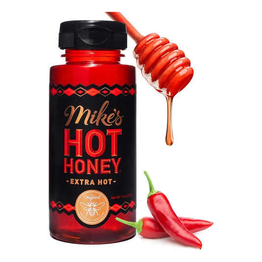 Mikes Hot Honey Miel Picante Natural 100 Pura 10 Onzas Sabor Unico