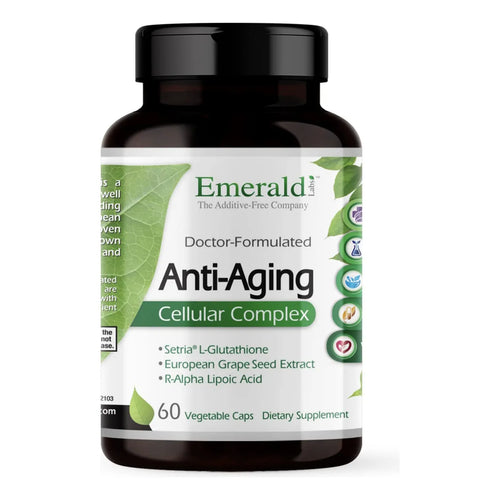 Complejo Celular Antienvejecimiento Con L Glutation Resveratrol Y Coq10 60 Capsulas