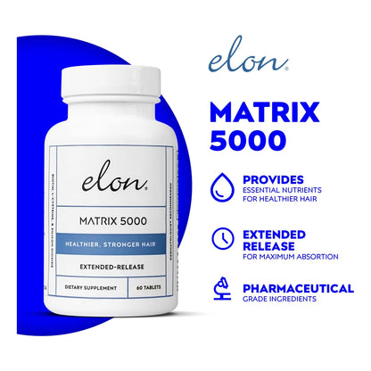 Tabletas Elon Matrix 5000 Suplemento Capilar Con Biotina Para Cabello Fuerte Y Brillante