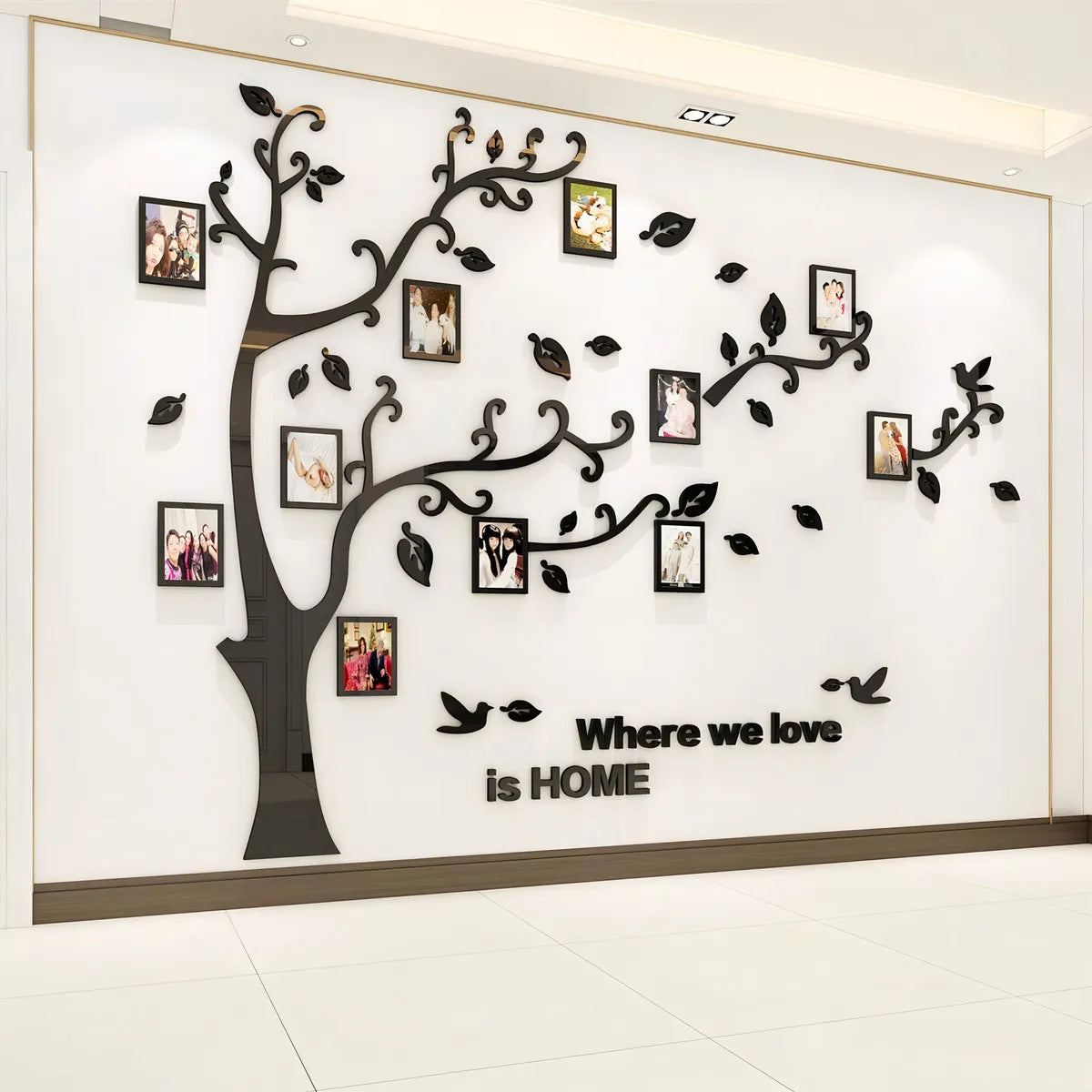 Pegatinas De Pared Arbol 3D Con Marco De Fotos Decora Facil Sin Obras