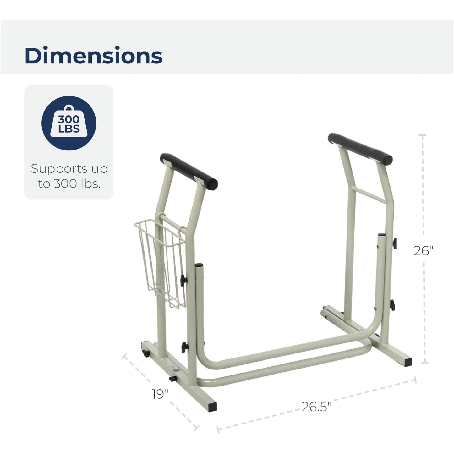 Rail De Seguridad Para Inodoro Drive Medical Soporte 300 Lbs Ajustable