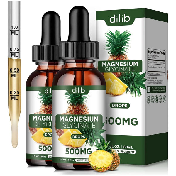 Gotas Líquidas De Glicinato De Magnesio 500 Mg Relajación Muscular Y Sueño Profundo