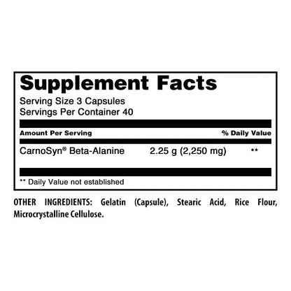 Beta Alanina 2250 Mg 120 Capsulas Suplemento Deportivo Sin Omg Ni Gluten