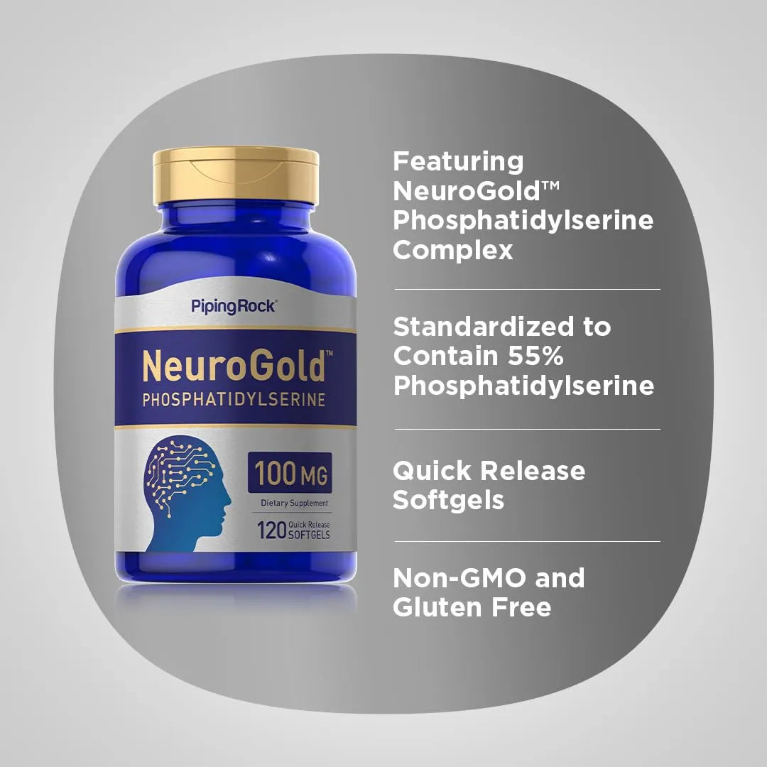 Fosfatidilserina 100mg 120 Capsulas NeuroGold Suplemento Mental Sin Gluten