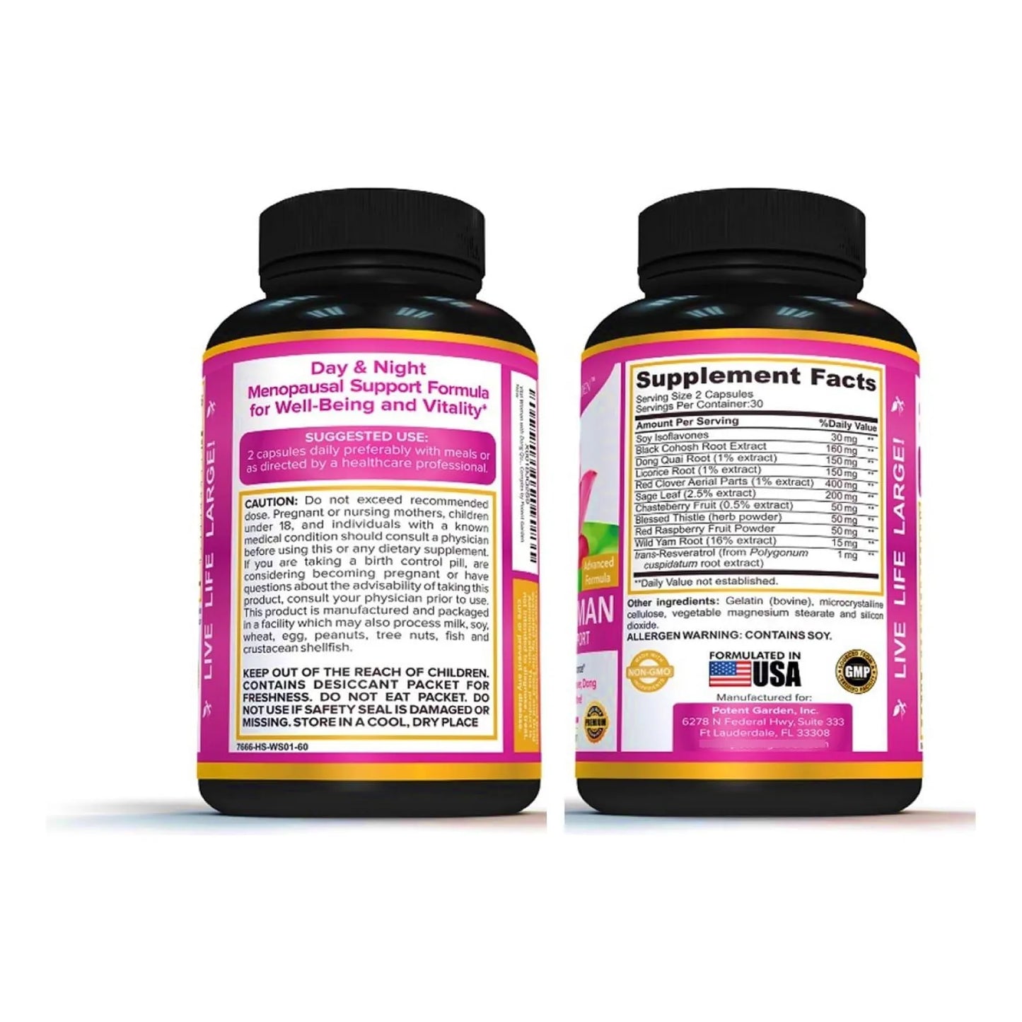 Suplemento Menopausia Cohosh Negro Isoflavonas Soja Alivia Sofocos Sudores Nocturnos 60 Capsulas