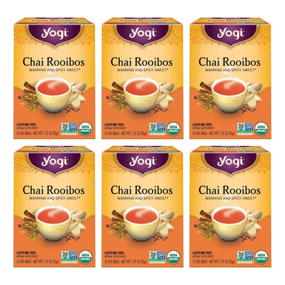 Infusion Chai Rooibos Dulce Picante Paquete De 6 Con 96 Bolsitas Organico