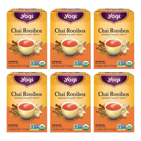Infusion Chai Rooibos Dulce Picante Paquete De 6 Con 96 Bolsitas Organico