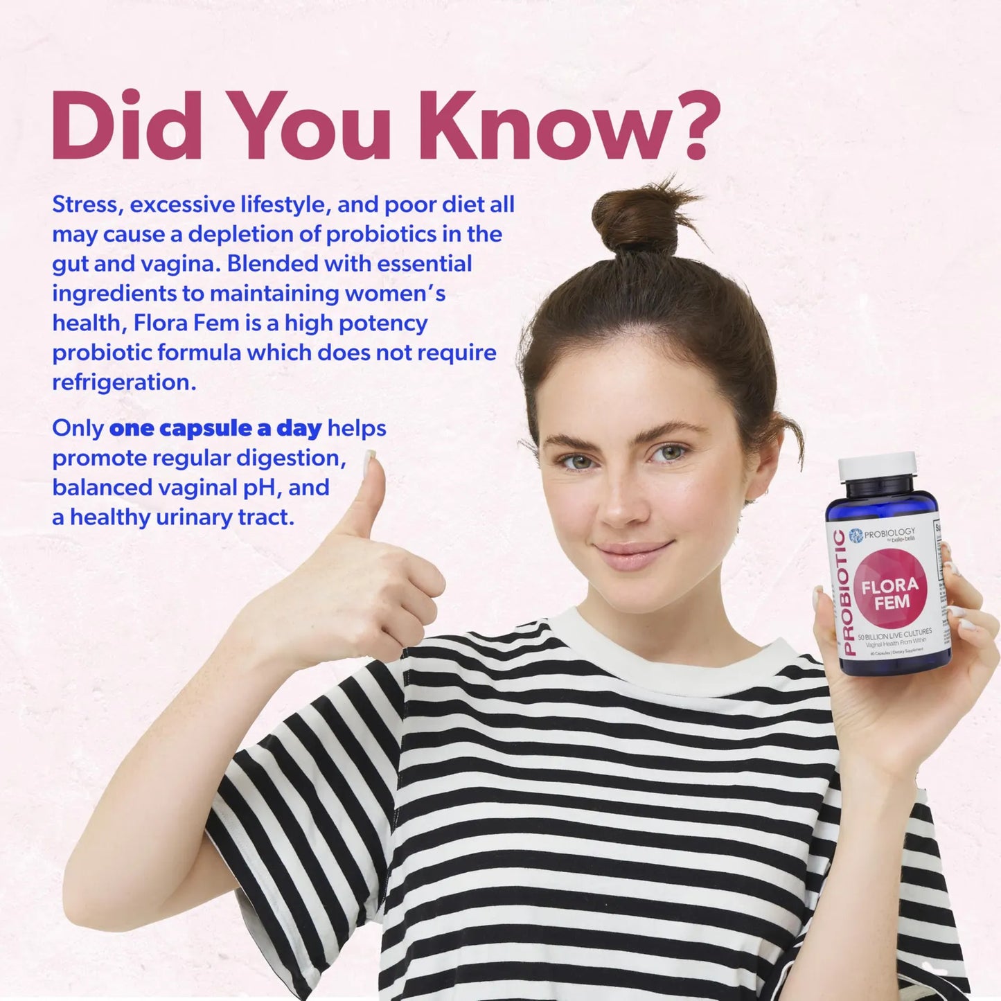 Probiology Flora Fem Probiótico Mujer 4 En 1 Salud Digestiva Vaginal Y Urinaria