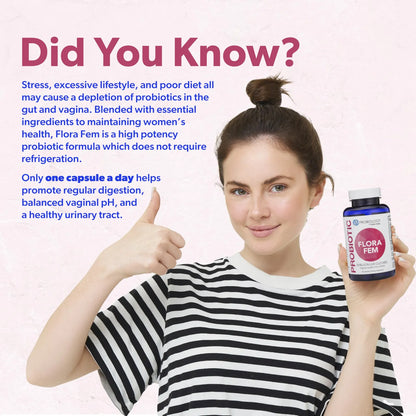 Probiology Flora Fem Probiótico Mujer 4 En 1 Salud Digestiva Vaginal Y Urinaria