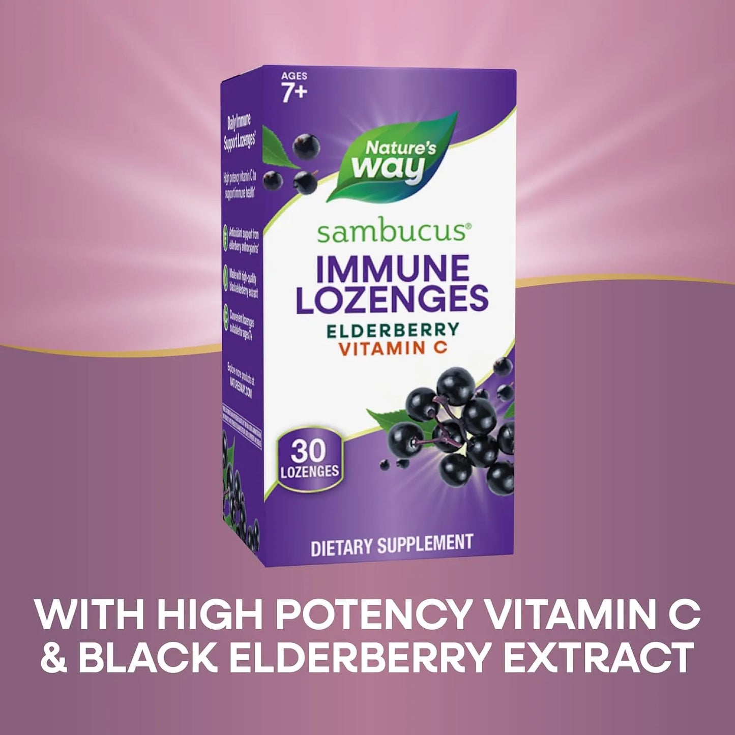 Nature's Way Sambucus Saúco Con Vitamina C 30 Pastillas Apoyo Inmunológico