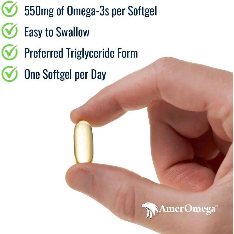 Aceite De Pescado Omega 3 Triglicerido AmerOmega Salud Cardiaca Corazon Fuerte