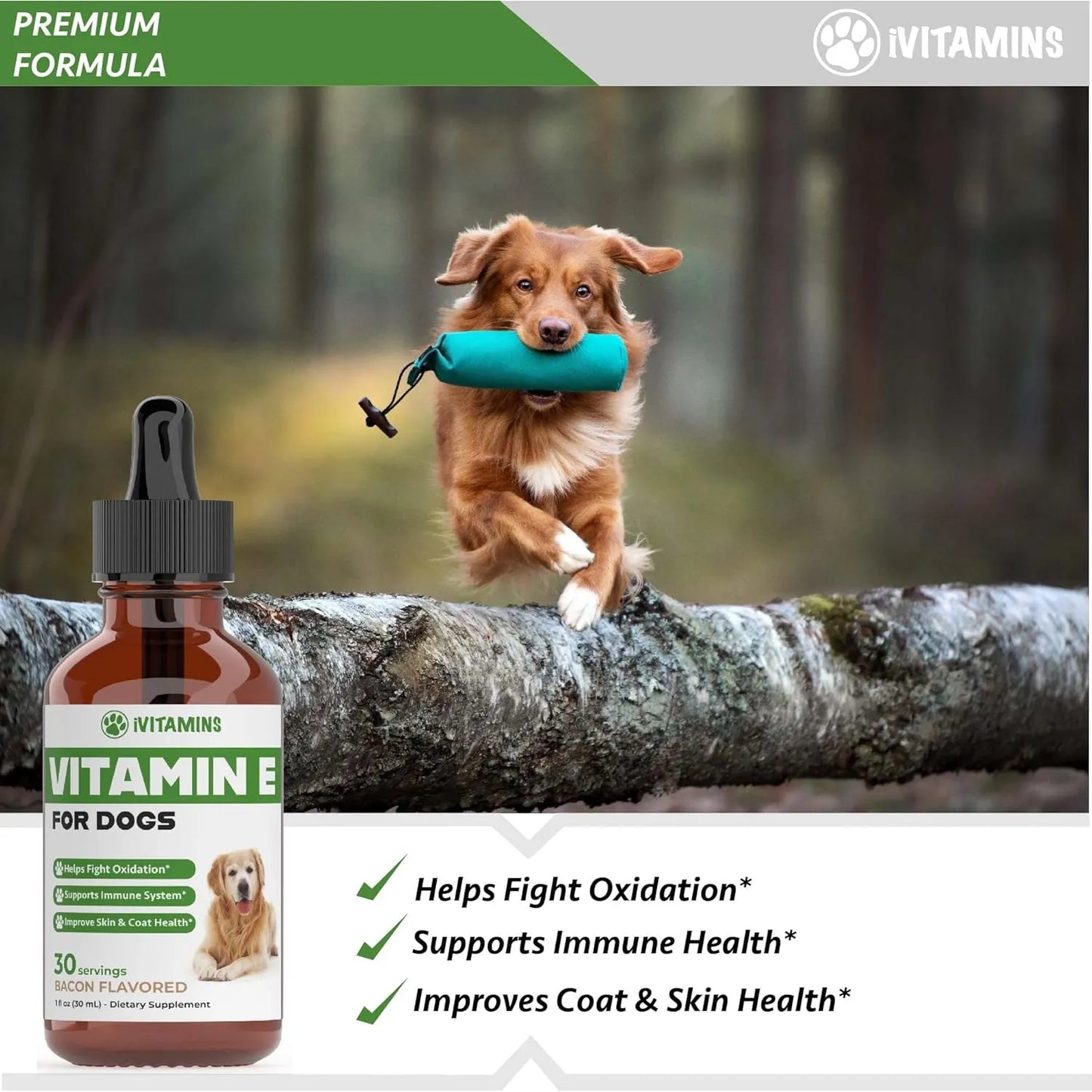 Vitamina E Natural Para Perros Aceite Antioxidante 100ml Sabor Tocino Importado