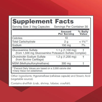 Glucosamina Condroitina MSM 90 Capsulas Soporte Articular Premium