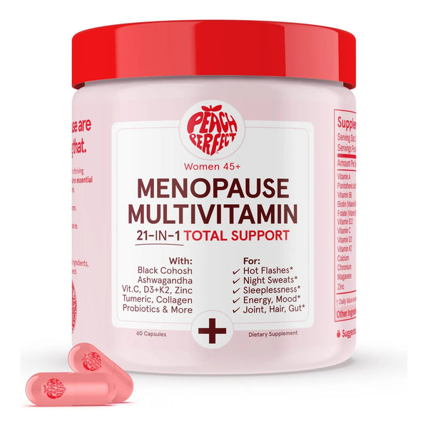 Multivitamínico Menopausia 21 Vitaminas Cohosh Negro Ashwagandha Colágeno Mujeres 45+
