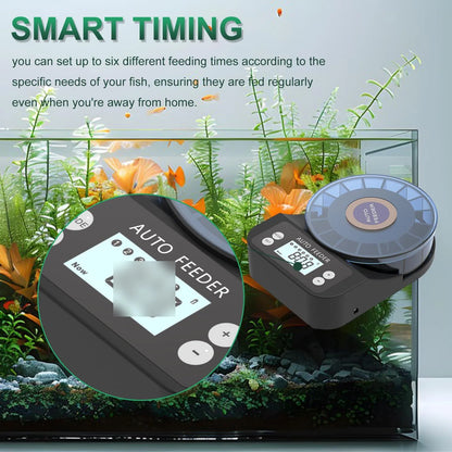 Alimentador Automático De Peces 60 Ml Dispensador Recargable USB Temporizador LCD