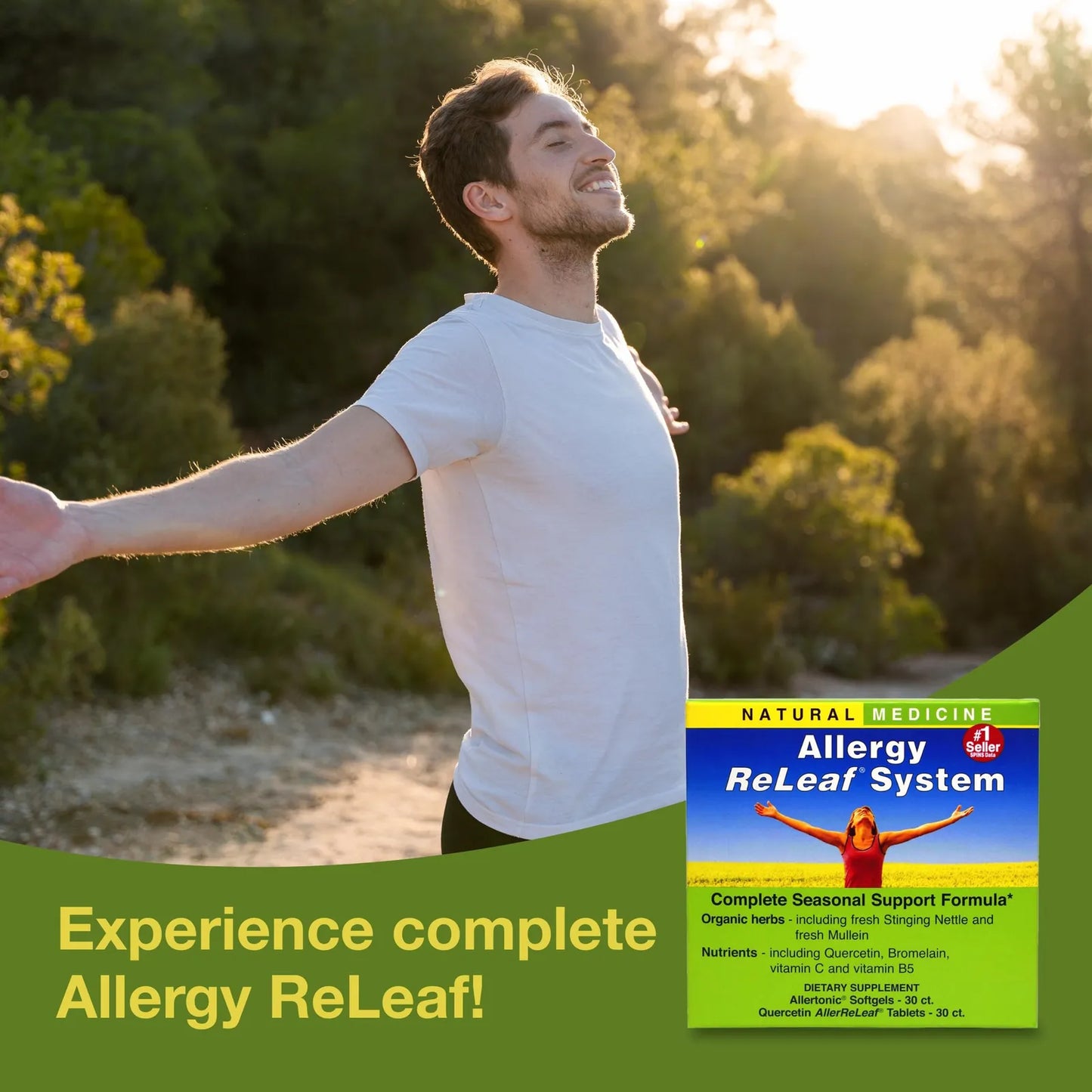 Sistema Allergy ReLeaf Suplemento Natural Para Alergias Estacionales 30 Capsulas