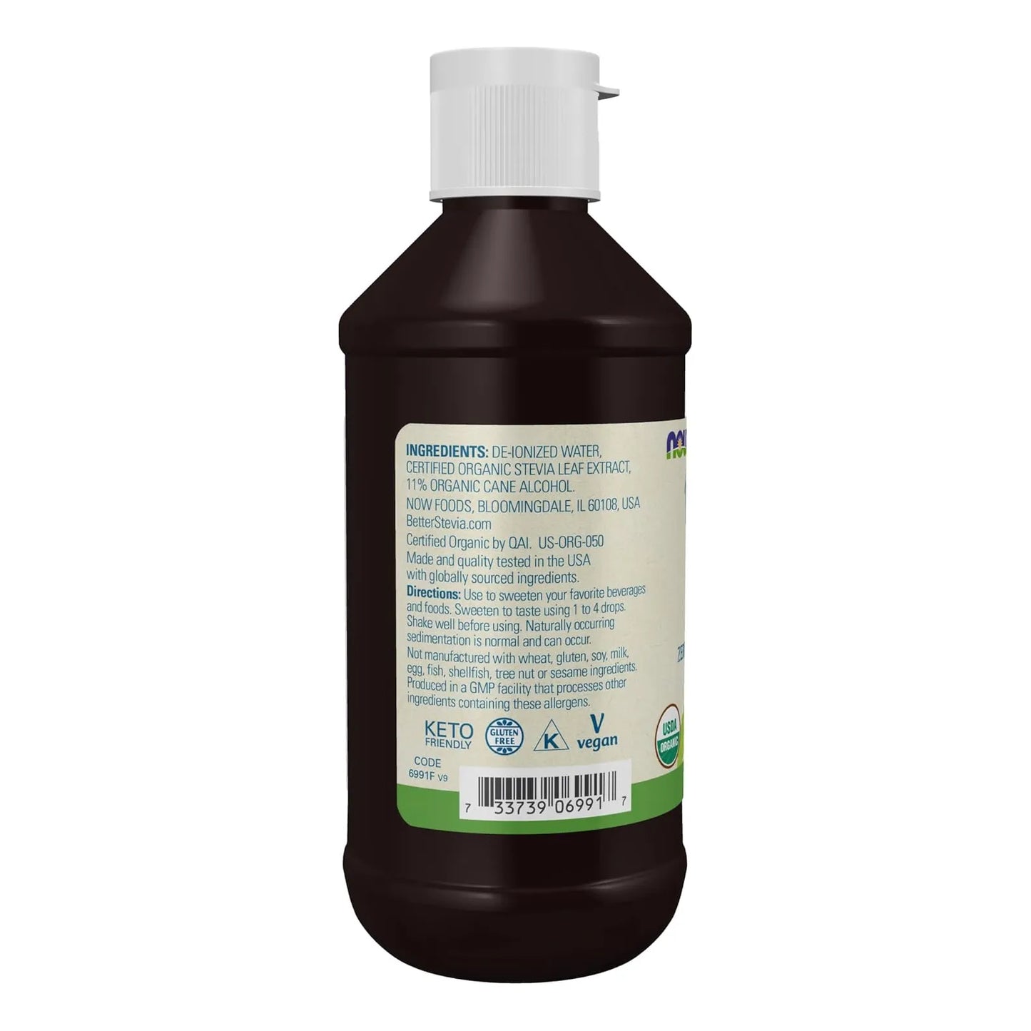 Edulcorante Liquido Organico Betterstevia Cero Calorias 8 Onzas Now Foods