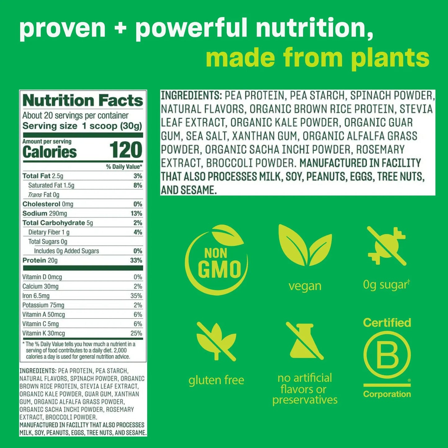Proteínas Y Hierbas En Polvo 1 Kg Nutrición Vegana Keto Friendly