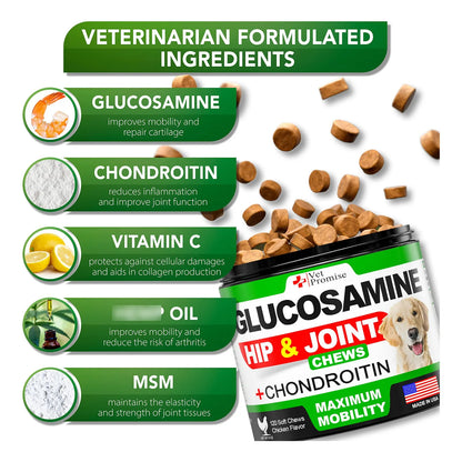 Suplemento Articular Glucosamina Condroitina MSM Para Perros 120 Masticables