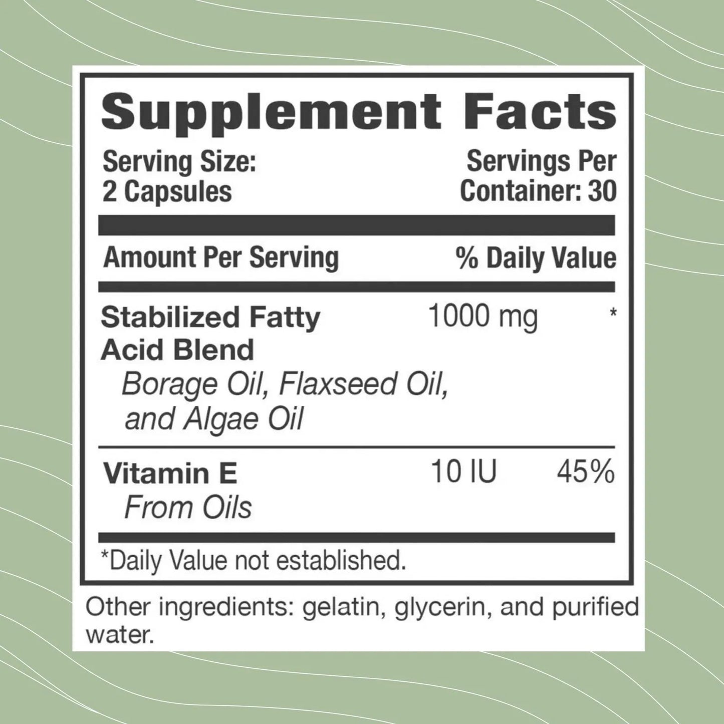 Capsulas 1000 Mg Aceite Borraja Linaza Algas Suplemento Acidos Grasos Esenciales 60 Unidades