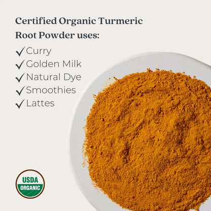 Polvo De Raíz De Cúrcuma Orgánica 907 Gramos Para Cocina Y B