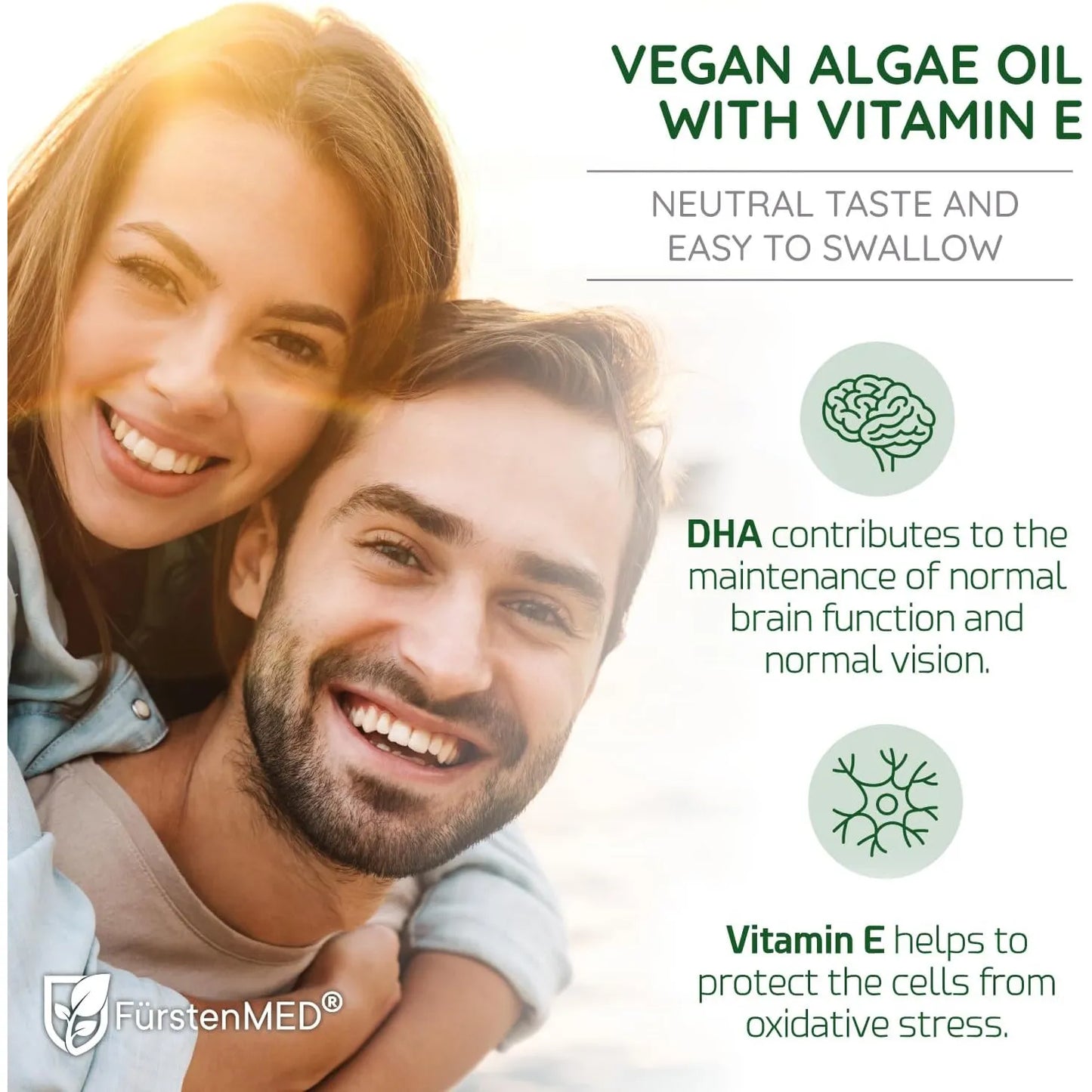 Aceite De Algas Omega 3 2000 Mg Vegano Apoyo Corazón Cerebro Articulaciones FürstenMED