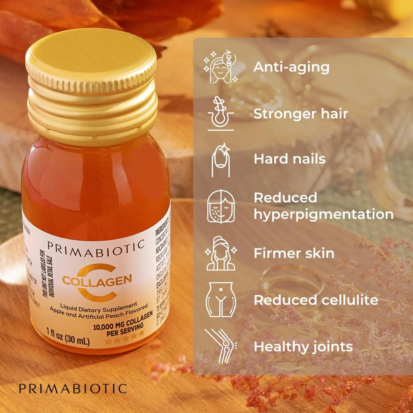 Colageno Liquido 10000 Mg Hidrolizado Con Vitaminas Sabor Frutal 30 Botellas