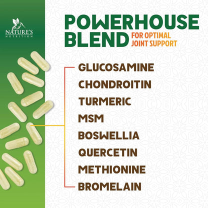 Complejo Glucosamina Condroitina Msm Triple Fuerza Con Cúrcuma Y Boswellia 2100mg Soporte Articular