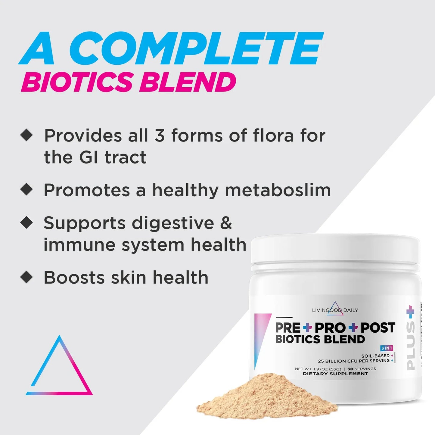 Mezcla Probiótica Pre Post Bióticos Agave Azul Salud Intestinal 1.97 Oz