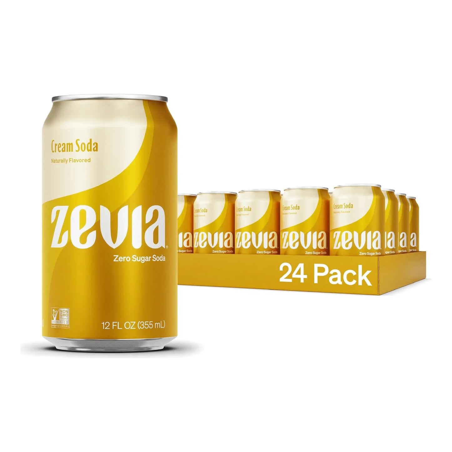 Zevia Refresco Sin Calorías Cream Soda 355 Ml X 24 Und Sabor Vainilla Y Mantequilla Sin Azúcar