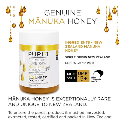 Miel De Manuka 100 Pura Mgo 550 Umf 15 Certificada 250g Nueva Zelanda