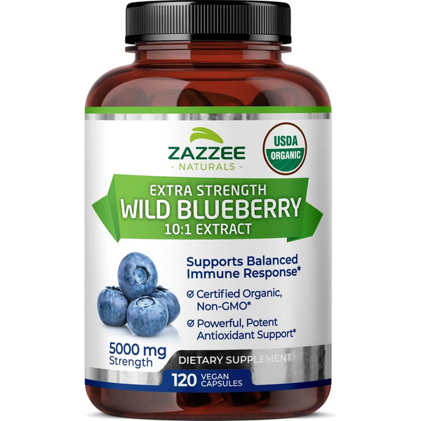 Extracto De Arandano Zazzee 5000 Mg 10 1 120 Capsulas Veganas Organico
