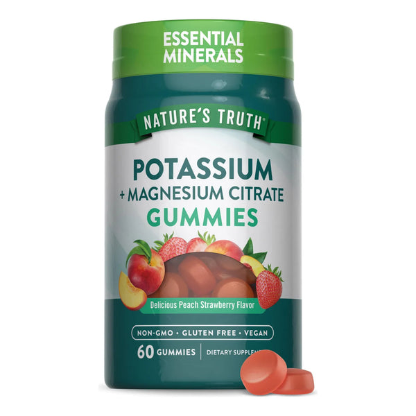 Gomitas De Citrato De Magnesio Y Potasio 60 Unidades Suplemento Vegano Sin Gluten