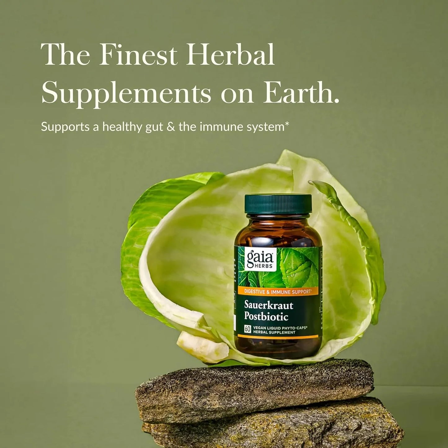 Chucrut Postbiótico Natural Gaia Herbs 60 Cápsulas Veganas Salud Intestinal E Inmunológica