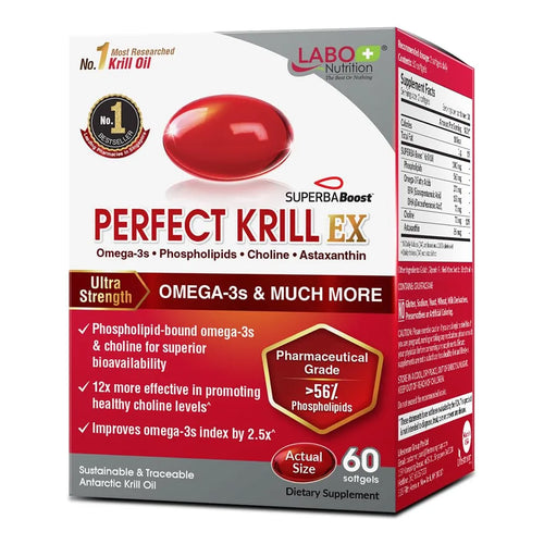 Perfect Krill EX Aceite De Krill Antártico Ultra Fuerte 56 Fosfolípidos Omega 3